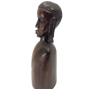 Vintage Hand carved African Wooden Sculpture Tribal Women